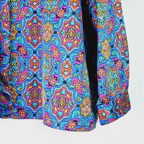 Vintage Diane Von Furstenberg Stainglass Window Silky Blouse Top Sz 40 - Picture 3 of 4